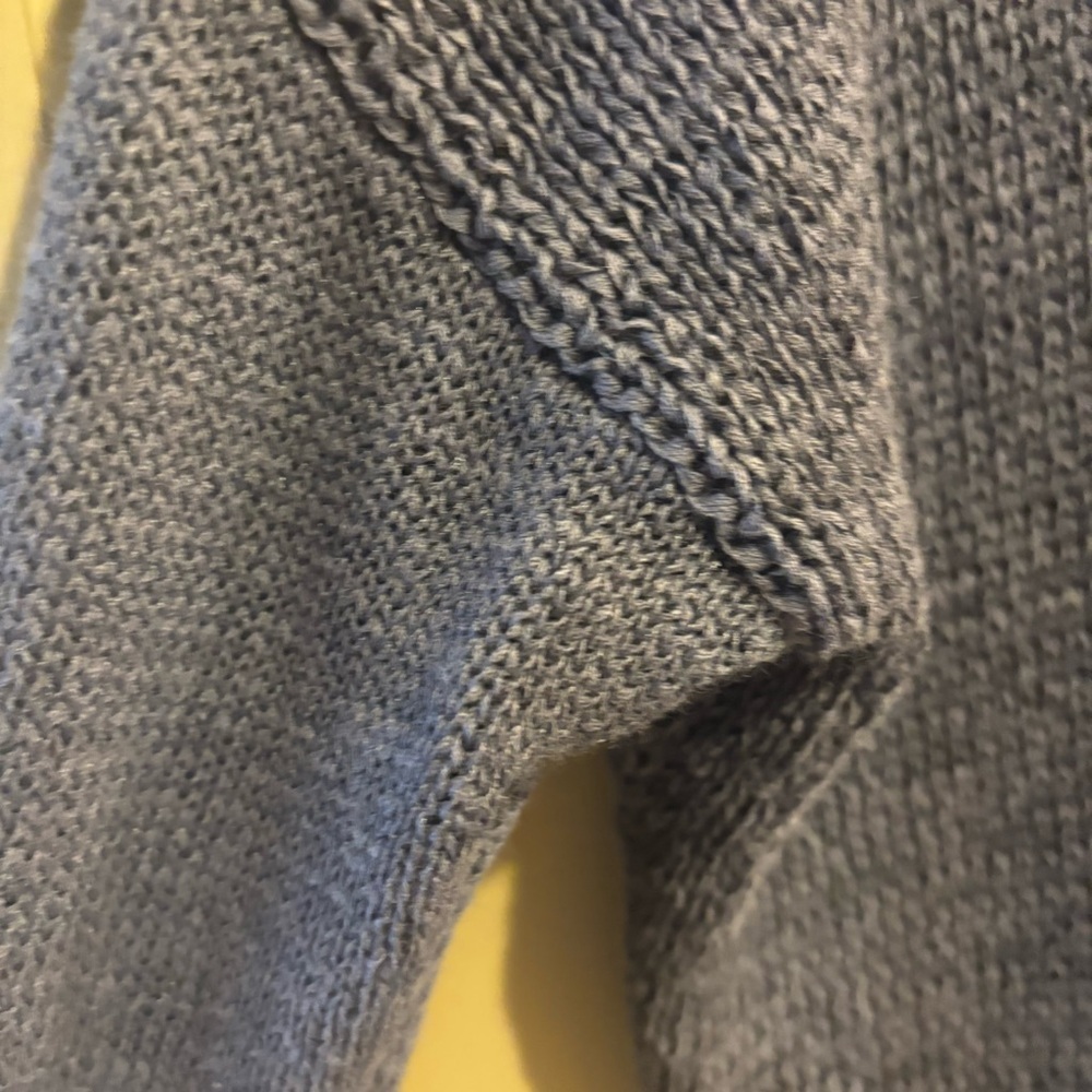 LOFT Heathered Blue Crew Neck Sweater in Ramie & Cotton Size L - Picture 4 of 7